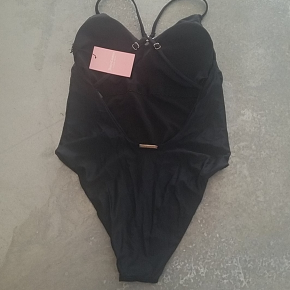 NWT JUICY COUTURE Nailhead 1 piece swimsuit L - Picture 2 of 6